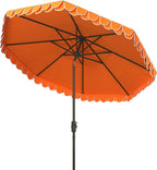 SAFAVIEH 9ft Outdoor Patio Umbrella, Round, Valance, Orange, Auto Crank Tilt, UV Resistant for Deck, Backyard, Poolside (PAT8006O) - Image 5
