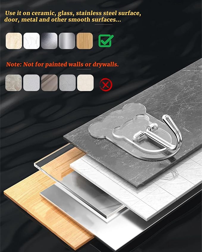 10 Pcs Heavy Duty Adhesive Hooks 10lb Max - Image 7