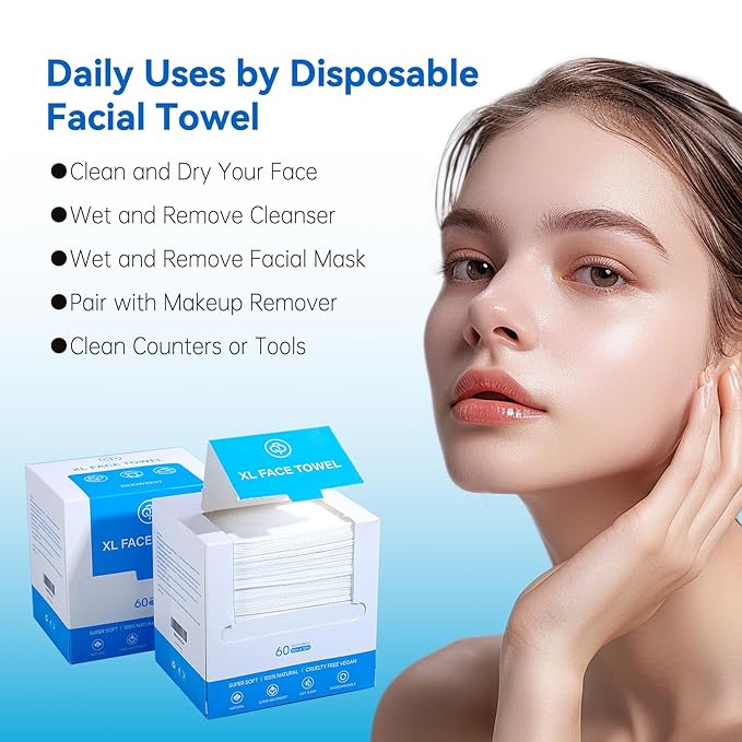 Single Use Face Towels, Ultra Soft and Thick, Disposable Makeup Remover Facial - Image 7