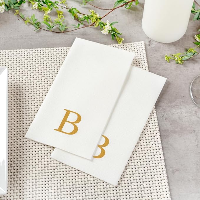 Luxenap 15.8 X 7.9 Inch Linen-Feel Guest Towels, 50 Lettered Hand Towels - Image 6