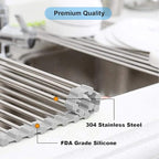 Searik Roll up Dish Drying Rack, Over The Sink Rolling Dish Drainer Rack - Image 3