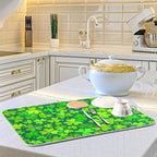 Qilmy St. Patrick's Day Shamrock Dish Drying Mat Water Absorption Tableware - Image 6