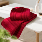 Jacquotha Red Hand Towels for Bathroom Ribbed - Image 3