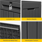 EAST OAK Outdoor Storage Box, 60 Gallon Deck Box Indoor and Outdoor Use, Black - Image 5