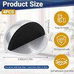 Self Adhesive Door Stoppers, Stainless Steel No Drill Rubber Floor Door Stop - Image 2
