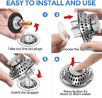 zaa Bathtub Drain Stopper, Upgraded 2in1 Tub Stopper Bathtub Drain Cover and - Image 6