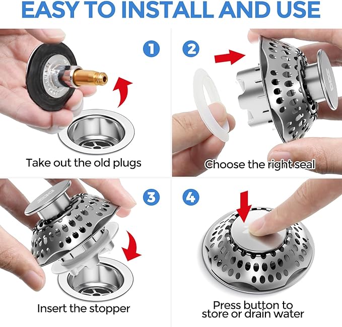 zaa Bathtub Drain Stopper, Upgraded 2in1 Tub Stopper Bathtub Drain Cover and - Image 6