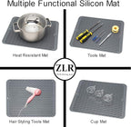 ZLR 2 Pcs Silicone Dish Drying Mat & Heat Resistant Trivet - Image 4