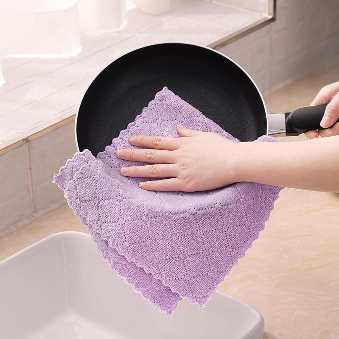 Homaxy 24 Pack Dish Towels for Kitchen, Super Soft and Absorbent Coral Velvet - Image 4