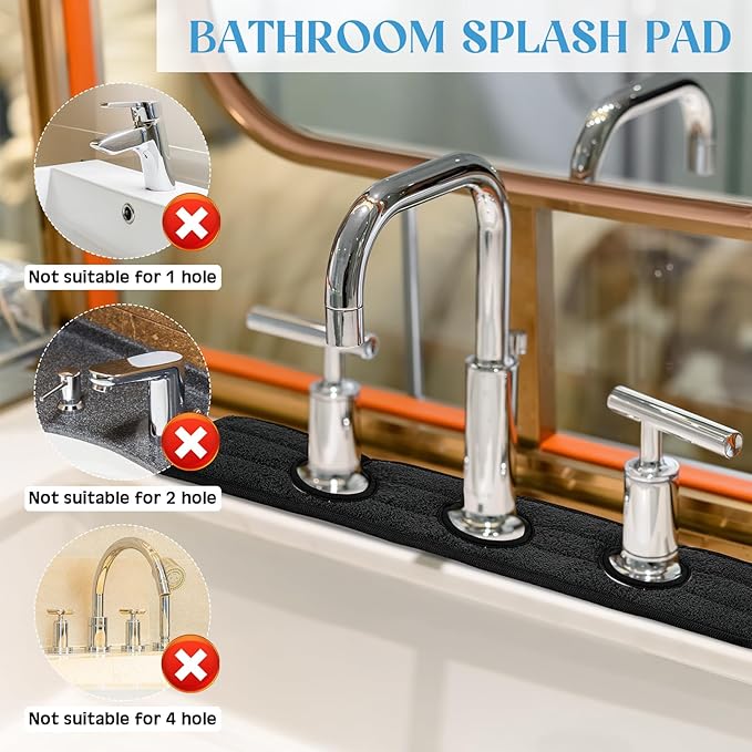 2 Pcs Faucet Mat for Kitchen Sink Splash Guard for Kitchen Sink Faucet Dish - Image 3