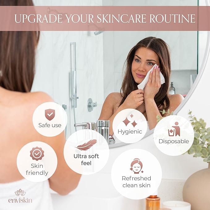 50 Disposable Face Towels Plant-Based Makeup Remover Wipes - Image 3