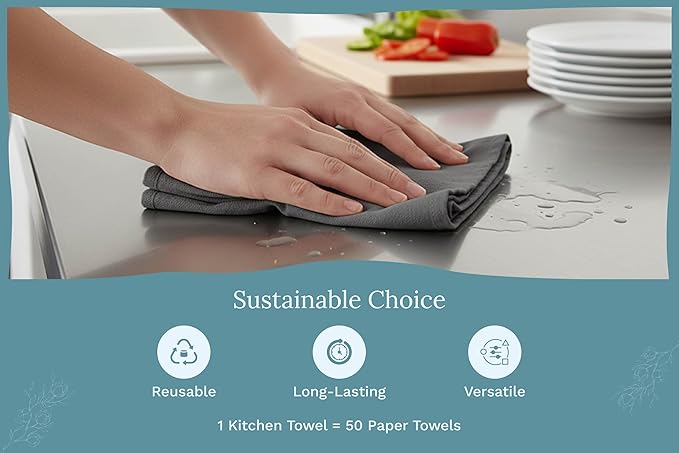 Organic Cotton Gray Tea Towels - Image 9