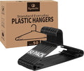 Black Plastic Hangers 50 Pack, Light Weight Durable Clothes Hangers G-Shape by Byomostor