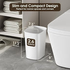 CEROELDA Small Bathroom Trash Can, 2.6 Gallon Slim Mini Garbage Can Small Trash - Image 2