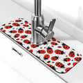 Kitchen Sink Splash Guard Faucet Mat Ladybug Cartoon 15"x5.5", Diatom Mat by Nameapo