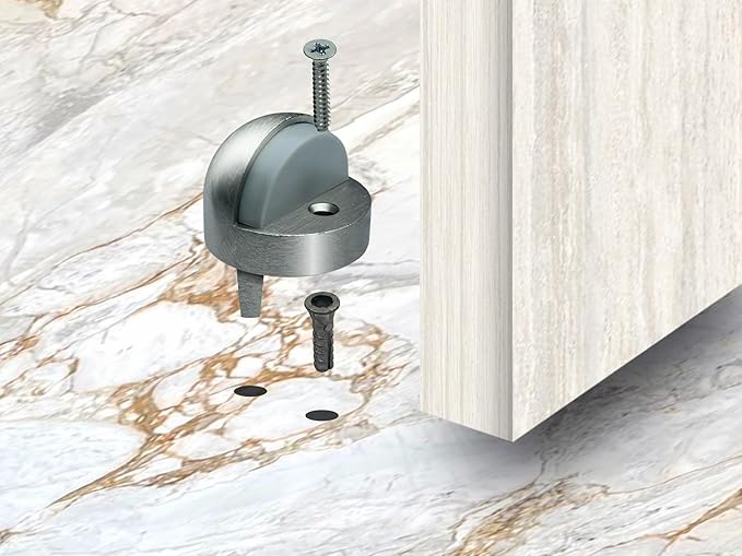 QCAA High Dome Floor Door Stop, 1-11/16" x 1-3/16", Zinc Die Cast, Satin Nickel - Image 3