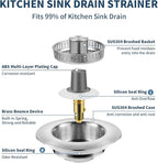 2 Pack – 3-in-1 Kitchen Sink Drain Strainer Stopper, 304 Stainless Steel Pop Up - Image 6