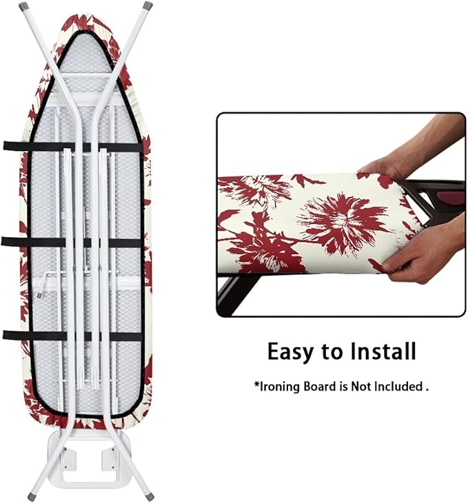 Retro Flower Ironing Board Cover Pad Cover Standard Size Soft Fabric Scorch - Image 4