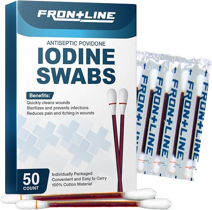 FrontLine Povidone Iodine Swabs, Antiseptic Swabsticks, Iodine Solution - Image 9