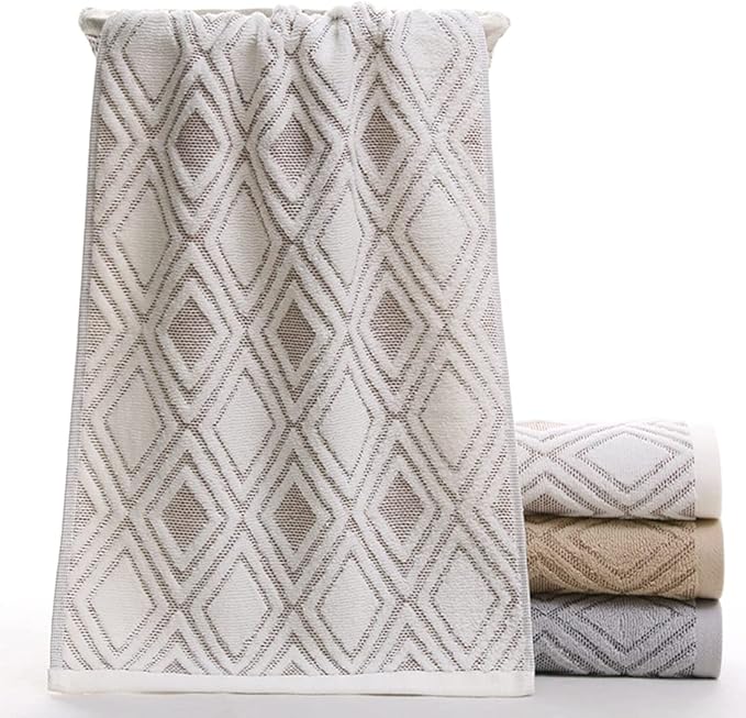 Pidada Hand Towels Set of 2 Diamond Pattern 100% Cotton Absorbent Soft - Image 6