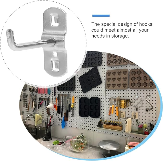 Garneck 12Pcs Metal Display Pegboard Hooks Cabinet Display Tool Hook - Image 5