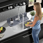 Sink Splash Guard Behind Faucet, Silicone Sink Faucet Drying Mat & Dish Soap - Image 7