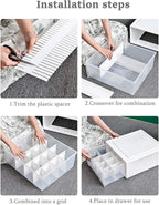 40 Pcs Diy Grid Drawer Divider Adjustable Drawer Storage Organizer ​​for Socks - Image 3