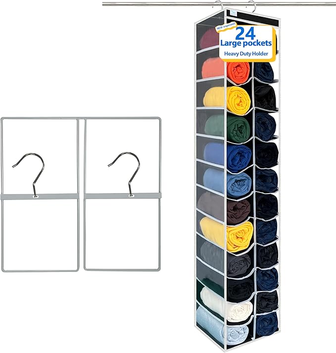 Closet Organization, 24 Section, Hanging Closet Organizer, Space saving by Zebricolo