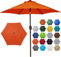 Blissun 7.5 ft Patio Umbrella, Yard Umbrella, Outdoor Market Umbrella with Push Button Tilt Crank, Orange by Blissun