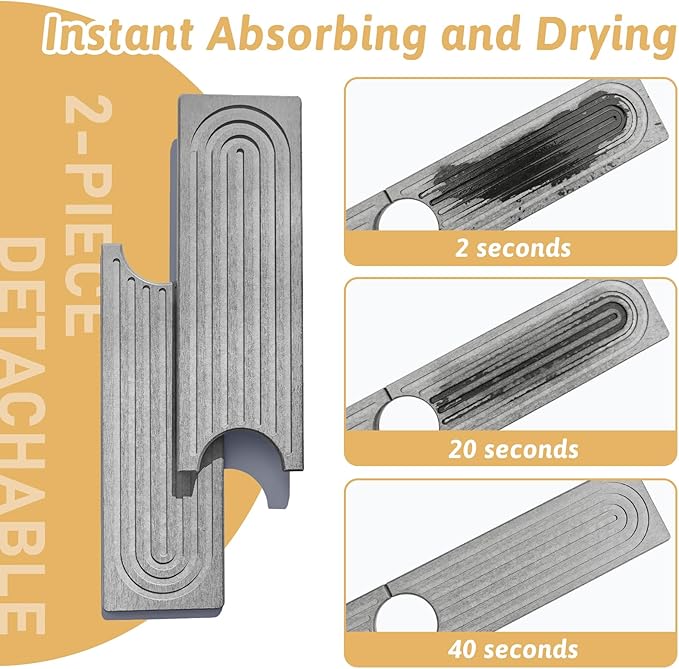 Diatomite Kitchen Sink Water Splash Guard, Modern Stylish Faucet Handle Drip - Image 5
