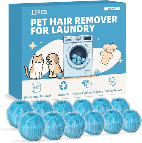 12 PCS Pet Hair Remover for Laundry, Reusable Dog & Cat Hair Remover for Laundry by Jugpun