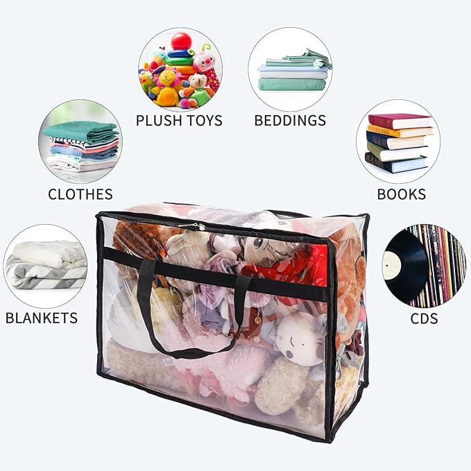 SGHUO Blanket Storage Bags 60L Extra Large Plastic Vinyl Clear Storage Bag - Image 6