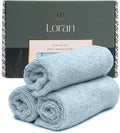 Sky Blue Washcloths Set of 6 Soft Facial Cloths 10” x 10” 100% Viscose Derived by Loran