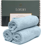 Sky Blue Washcloths Set of 6 Soft Facial Cloths 10” x 10” 100% Viscose Derived by Loran