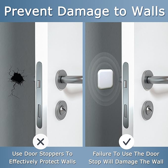 XoYoZo Door Stoppers Wall Protector Buffer Guard Doorknob Door Handle Bumper - Image 4
