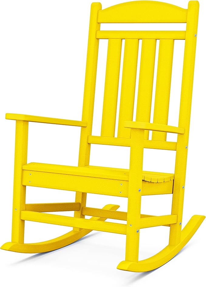 POLYWOOD R100LE Presidential Outdoor Rocking Chair, Lemon by POLYWOOD