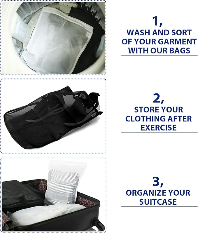 TENRAI 5 Pack Delicates Laundry Bags, Bra Fine Mesh Wash Bag, Protect Best - Image 7