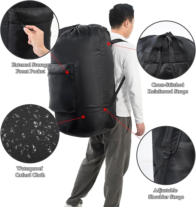 OTraki Laundry Bag Backpack, Large Travel Laundry Bags - Image 3