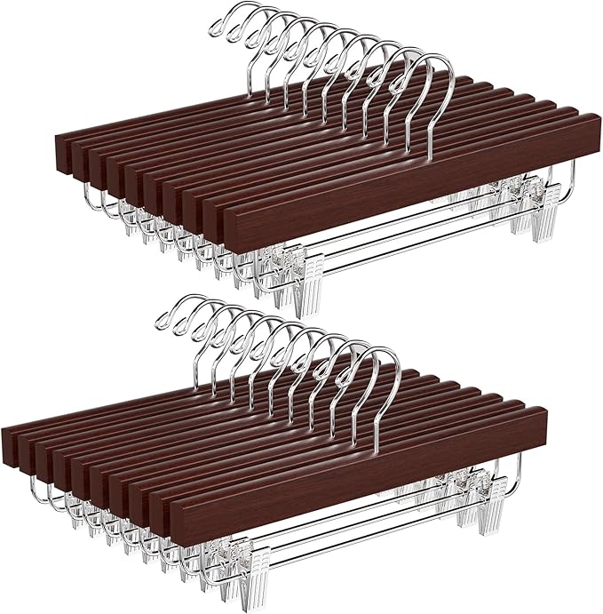BAGAIL 20 Pack Wooden Pants Hangers by BAGAIL