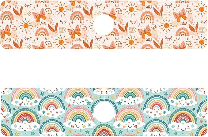 2 Pack Cute Rainbow Sink Splash Guard Faucet Mat Boho Rainbow Butterfly Super by Unknown