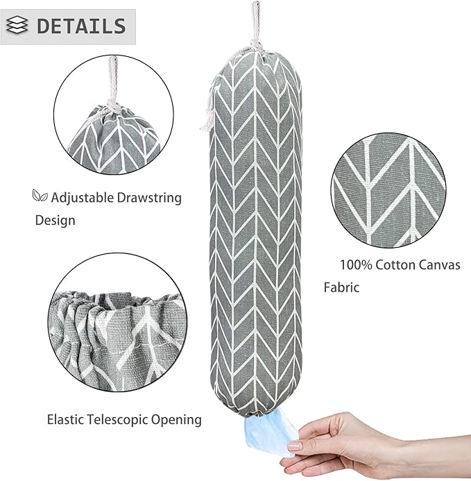 Wall Mount Plastic Grocery Bag Organizer/Holder, Washable Shopping Bags Carrier - Image 3