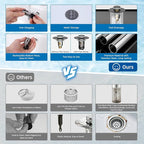 Hibbent Upgraded 3 in 1 Bathroom Sink Drain Strainer, Universal Pop Up Stopper - Image 5