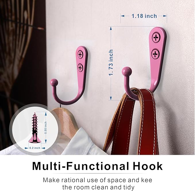 15-Pack Coat Hooks with 30 Screws | Heavy Duty Wall Mounted - Image 2