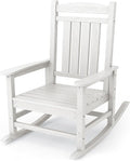 KINGYES HDPE Outdoor Rocking Chair, Widened Seat Patio Rocking Chair, Oversized All Weather Patio Rocker, White by KINGYES