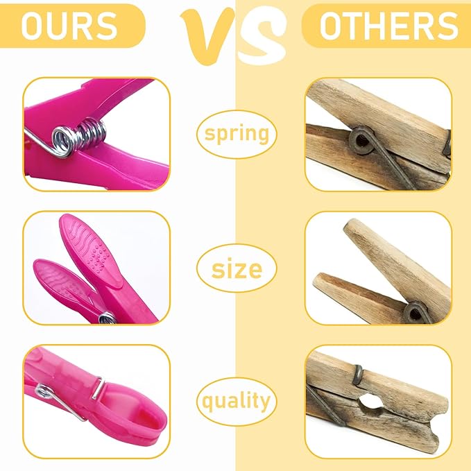 72Pcs Colored Plastic Clothespins, Colorful Clothes Pins Heavy Duty Outdoor - Image 5