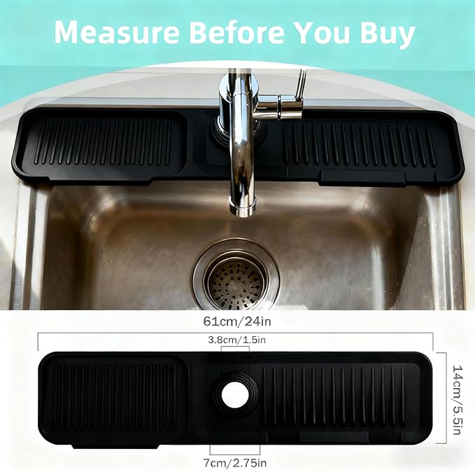 24 Inch Longer Faucet Mat, kitchen sink splash guard-Kitchen Sink Faucet Mat - Image 4