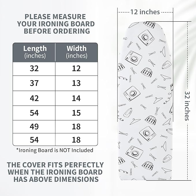 Seiritex Over The Door Ironing Board Cover 14 x 42 inch, Thick Padding and Heat - Image 5