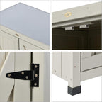 HABAU Outdoor Storage Cabinets Weatherproof for Patio, Garden Work Bench with Shelves & Metal Tabletop, Wooden Potting Table Workstation - Image 5