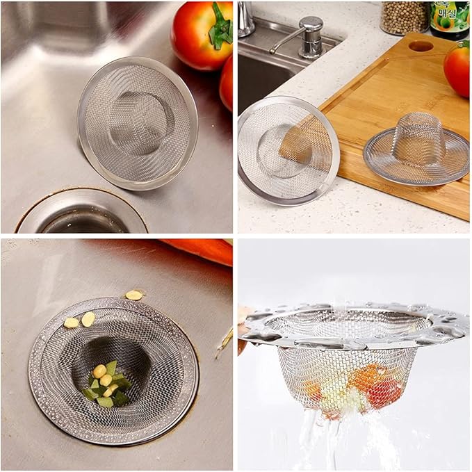 10pcs Mesh Sink Strainer, 4.5" Diameter Stainless Steel Slop Basket Filter Trap - Image 6