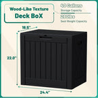 Devoko 40 Gallon Deck Box Outdoor Storage Box Waterproof for Patio, Large Outdoor Storage Bench Lockable for Outside (Black, 40 Gallon) - Image 7